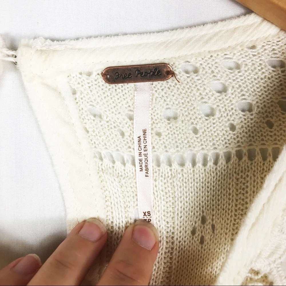 Free People Once Upon a Time Crochet Top | Ivory | Size XS